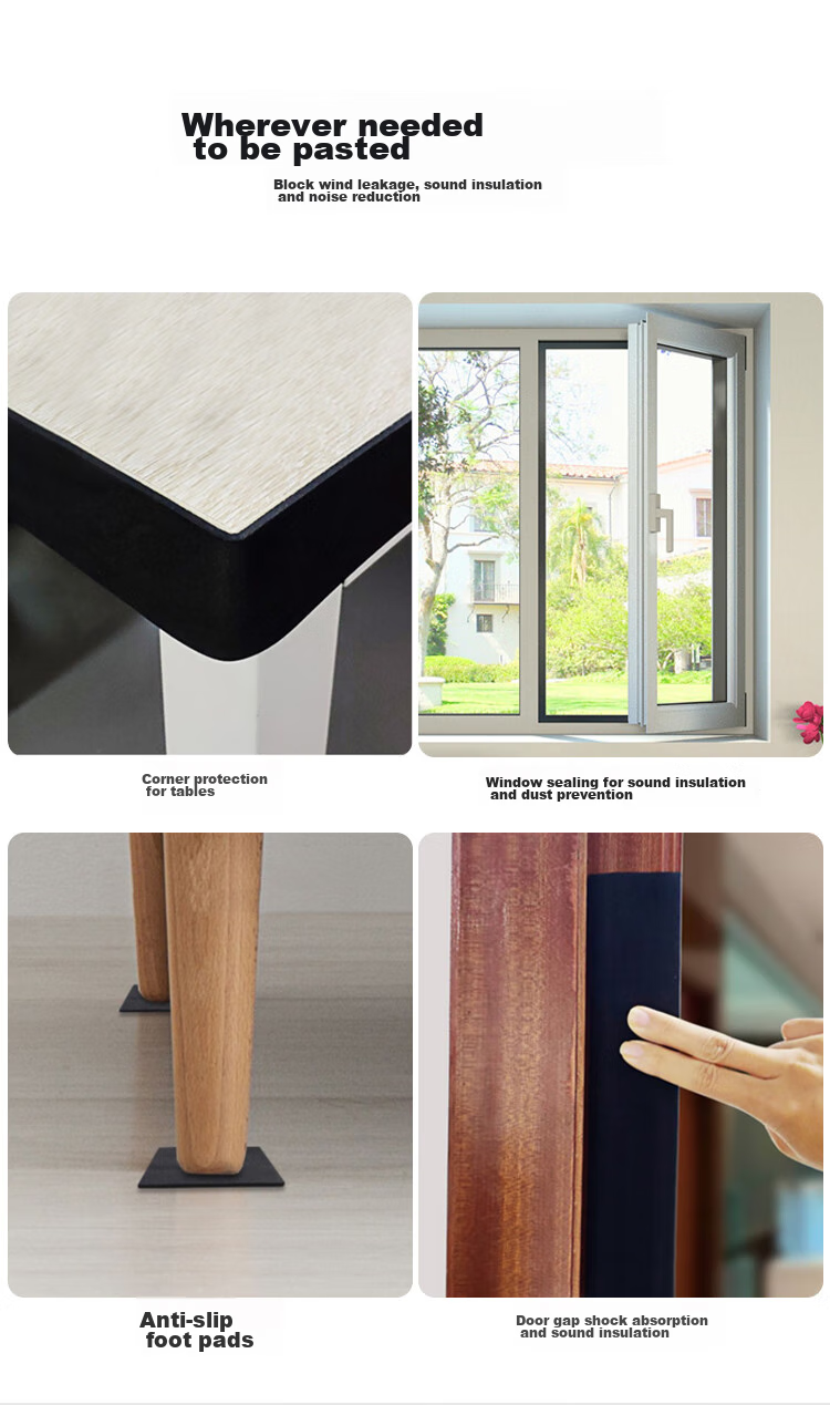 Qinghua Door And Window Gap Sealing Strip, Soundproofing Strip, Windproof And Draft-Proofing Insulation Filler, Silicone E-Type Brown, 6 Meters 9
