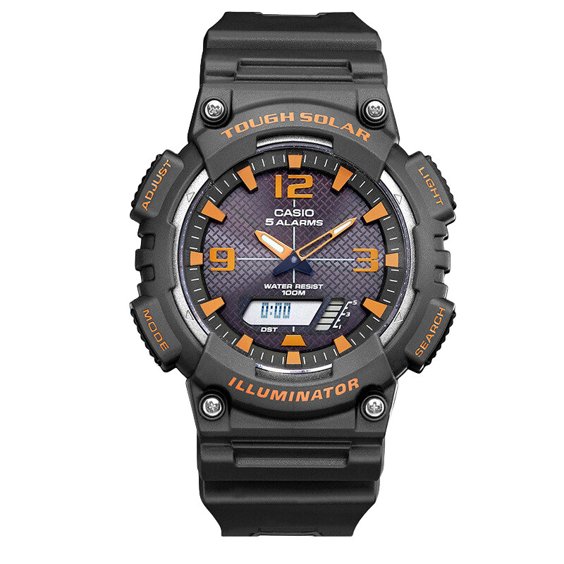 Casio Men's Watch, Solar-Powered, Water-Resistant, Shockproof, Sports Digital Smartwatch, Japanese/Korean Style, Gift for Boyfriend, AQ-S810W