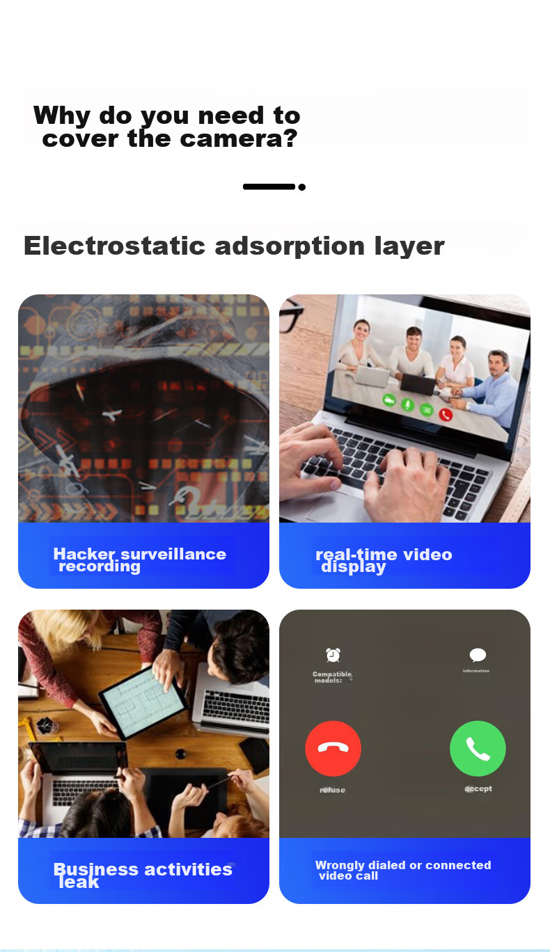 Masentek Camera Privacy Cover, Phone Laptop MacBook Tablet Front Camera Anti-Peeping Protective Sticker, Suitable for Huawei Apple HP Lenovo 1