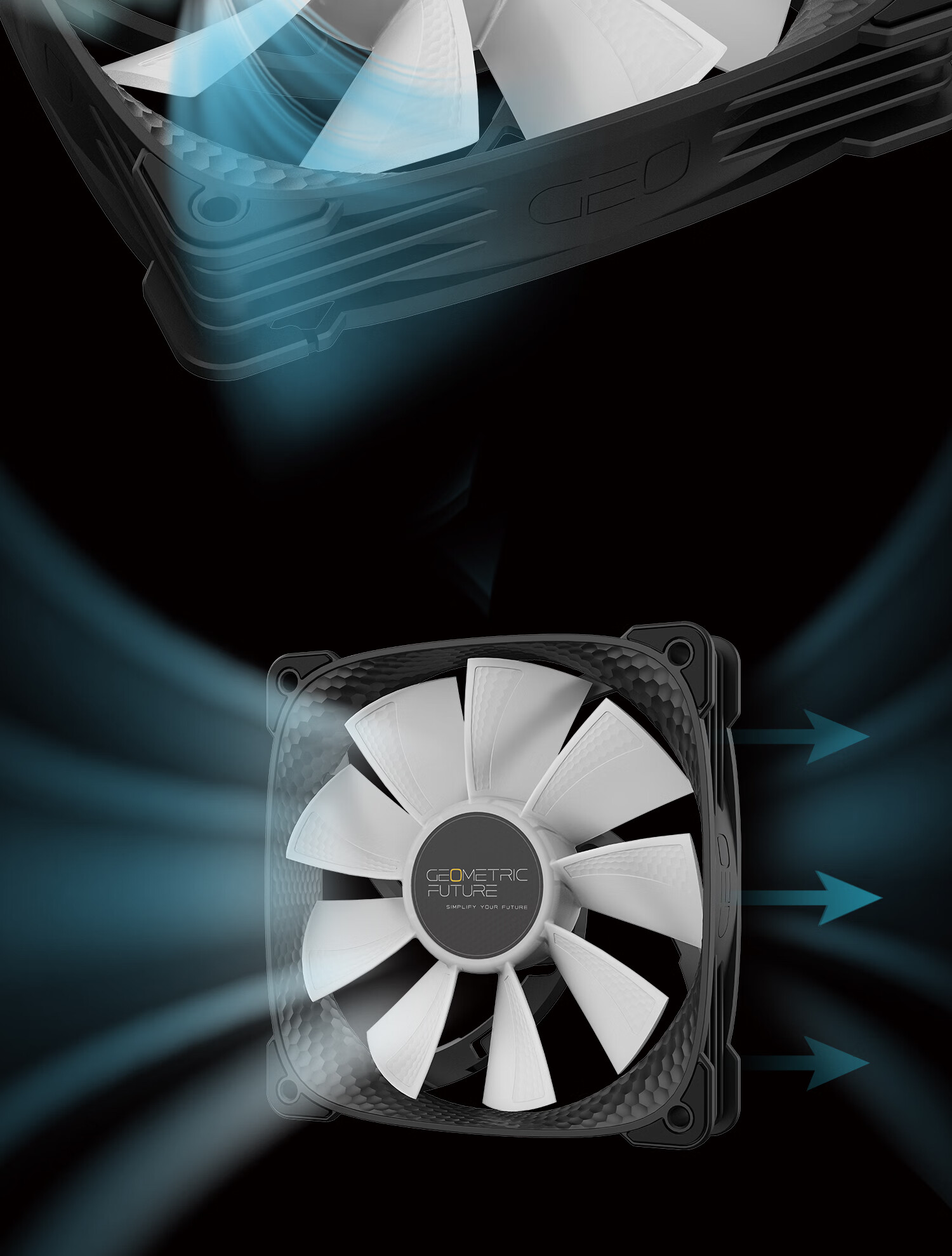 GeometricFuture Dragon Scale 2505B 12cm Case Fan ARGB Motherboard Sync Single Pack 4