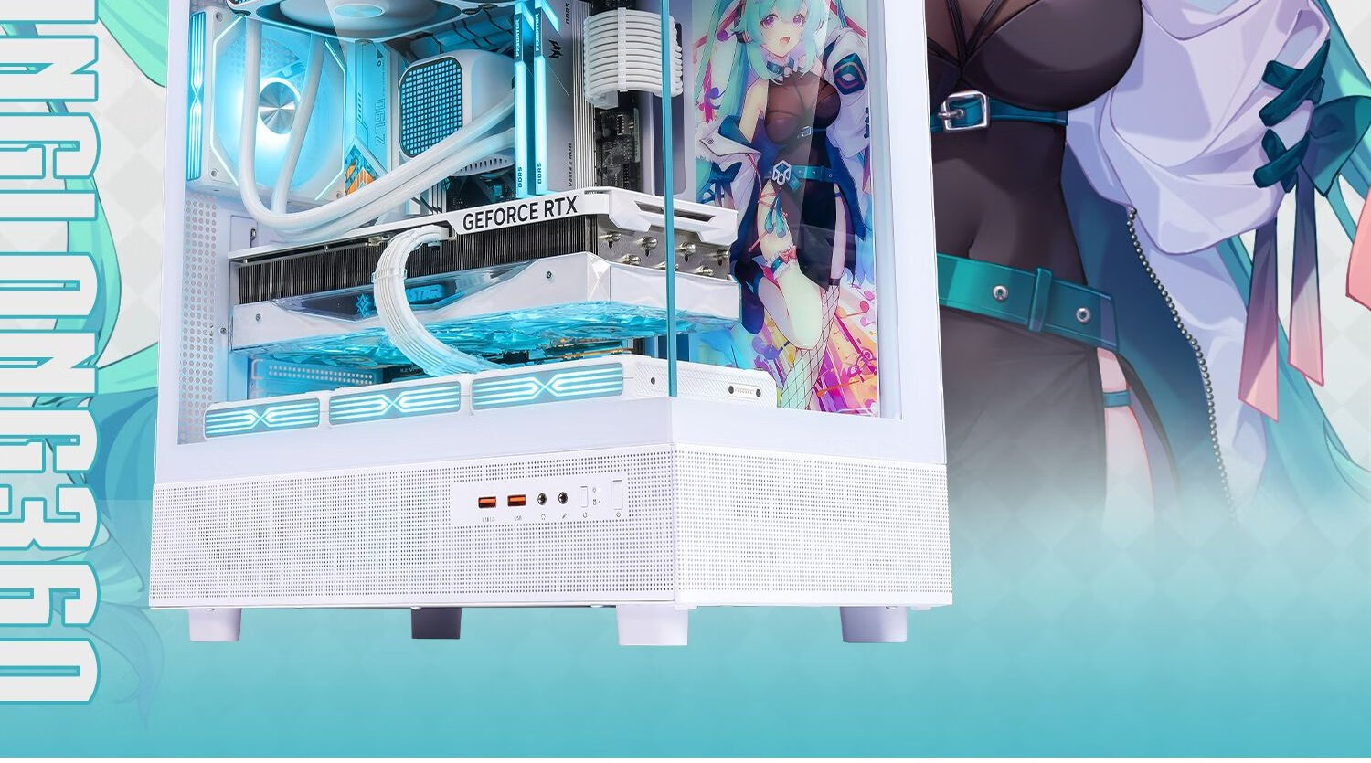PADO Yinglong 360 White Seaside View ATX Desktop Computer Case (Without A Pillar / Supports 360mm Water Cooling / 9 Fan Positions / Compatible with 4090 Graphics Card) 3