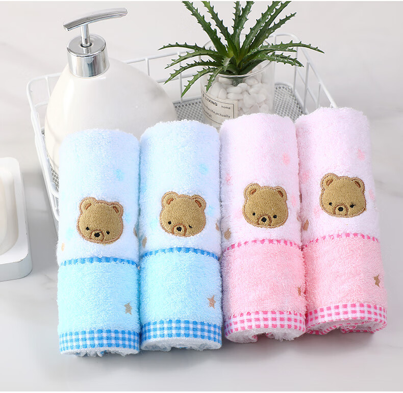 KING SHORE Towels, 3A Antibacterial Pure Cotton Sports Hand Towel, Hanging Towel, Large Square Towel, 4 Pieces, with Hanging Rope, 4-Piece Set 4
