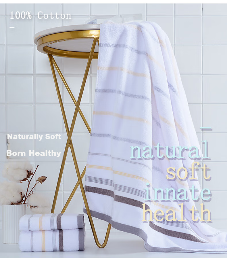 Grace Towel Set of Three, Pure Cotton, Absorbent And Comfortable, Bath Towels, Face Towels, Square Towels, for Men And Women, Home Use Set, Sports 2