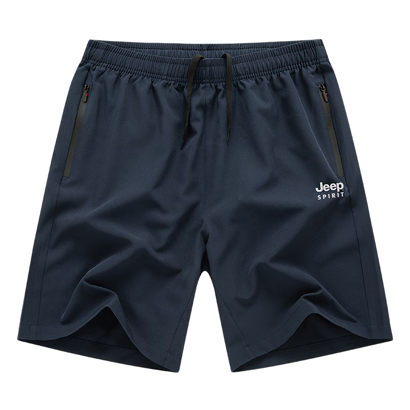 JEEP Men's Sports Shorts, Summer Simple Versatile Casual Shorts, HX9917 Dark Blue L