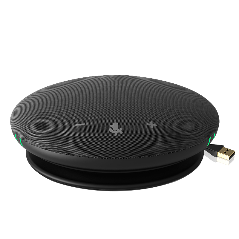 Runpu Video Conference Omnidirectional Microphone, USB Plug-And Wired Connection, 4-Meter Pickup Range, 360° Sound Reception, Suitable for 10-30㎡ Areas, Desktop Speaker, RP-M55