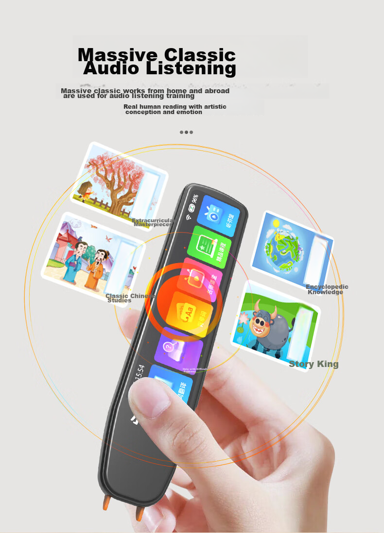 Xiaobawang SD04 Dictionary Pen English Translation Reading Pen for Primary, Middle And High School Synchronized Reading Device Compatible with Nationwide Textbooks Portable Learning Machine SD04+128G 8