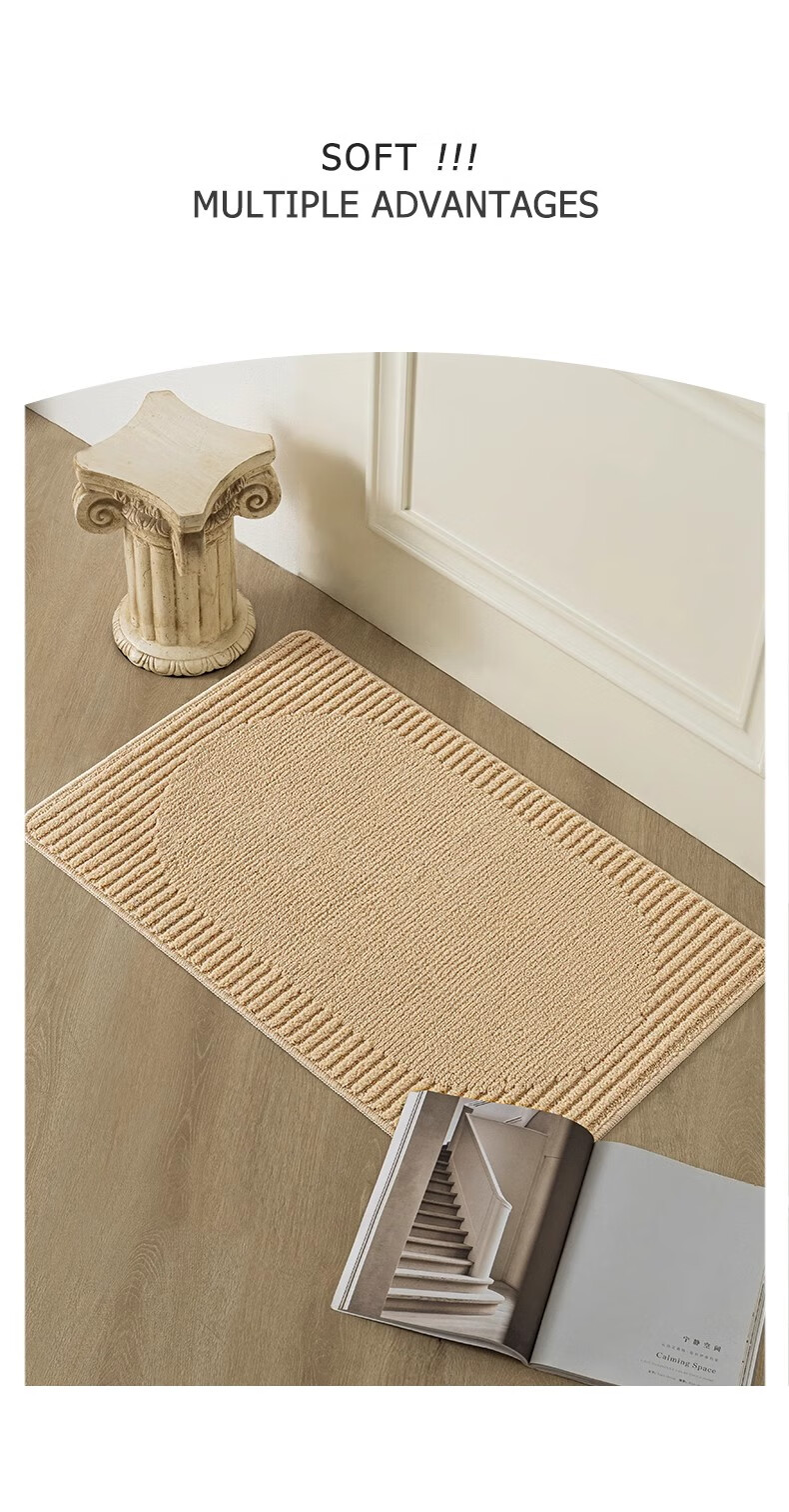 BULULOM Bathroom Non-Slip Foot Mat, Absorbent Bath Mat, Thickened Door Mat for Bathroom, Natural - Dark Gray 40*60cm 17