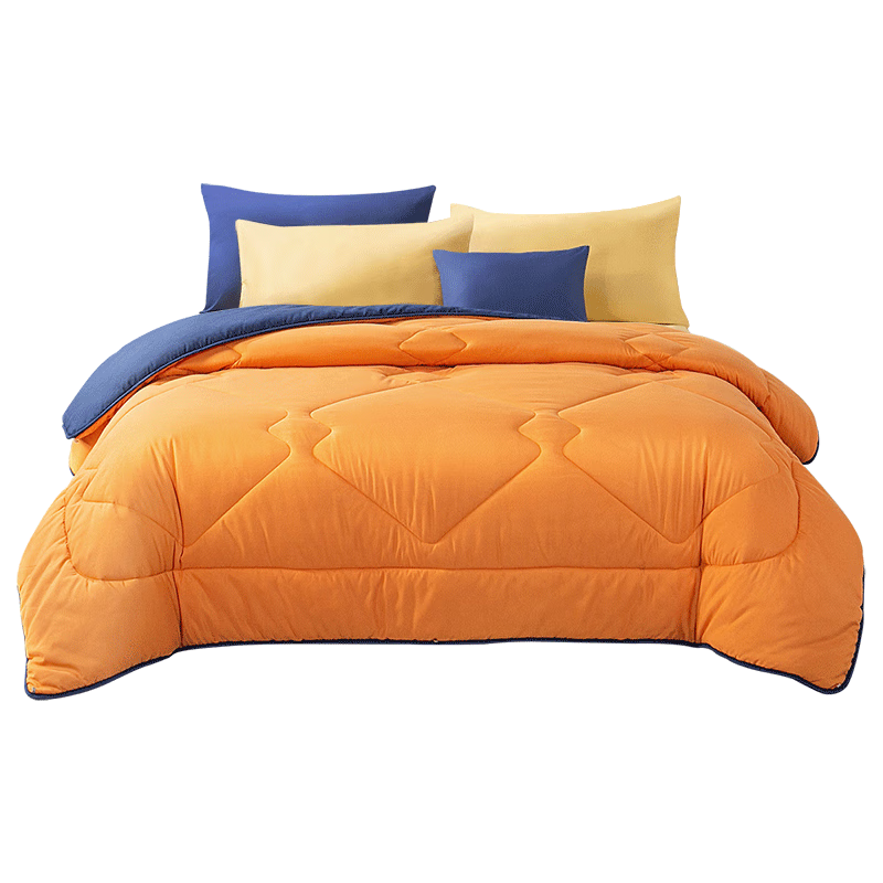 Bravo Fuanna Moisture-Wicking And Heat-Retaining Fiber Comforter, Double Size All-Season Duvet Insert, Approximately 4.7 Jin, 230*229cm, Orange