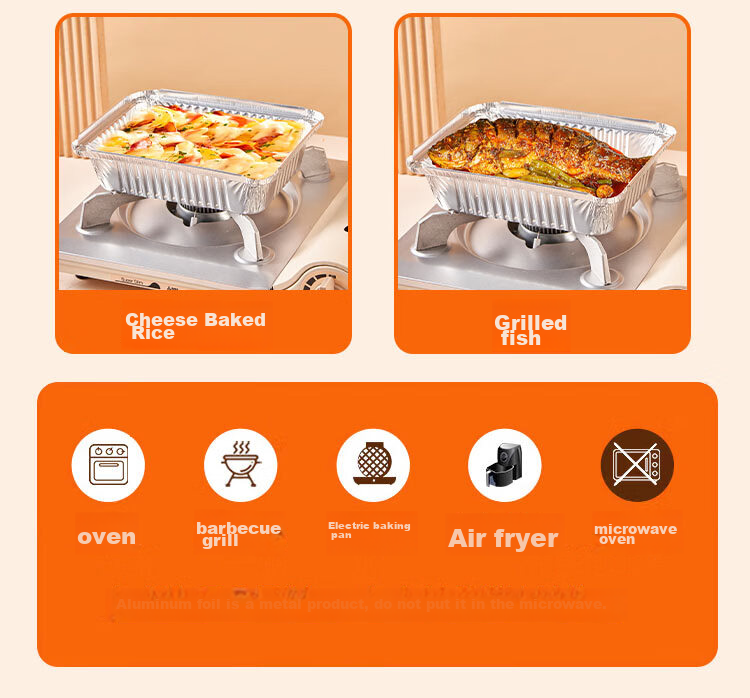 Suncojia Aluminum Foil Takeout Boxes, Large Capacity, 10 Pieces, for Baked Fish, Crayfish, Camping, Barbecue, Disposable Packaging Boxes 8