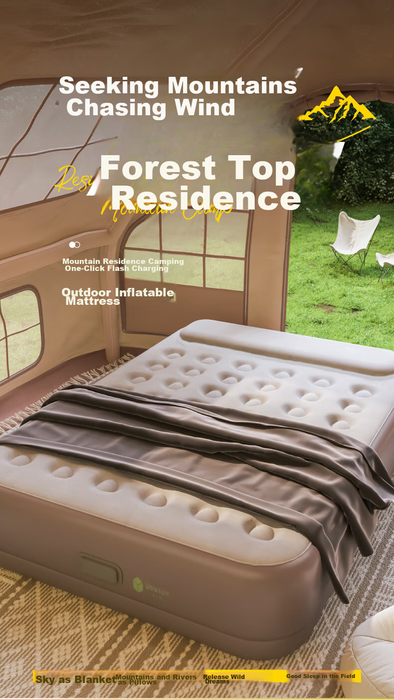 Adandyish Built-In Battery Pump Automatic Inflatable Mattress, Single Bed Air Mattress, Nap Tent Inflatable Pad, 190*100*25 1