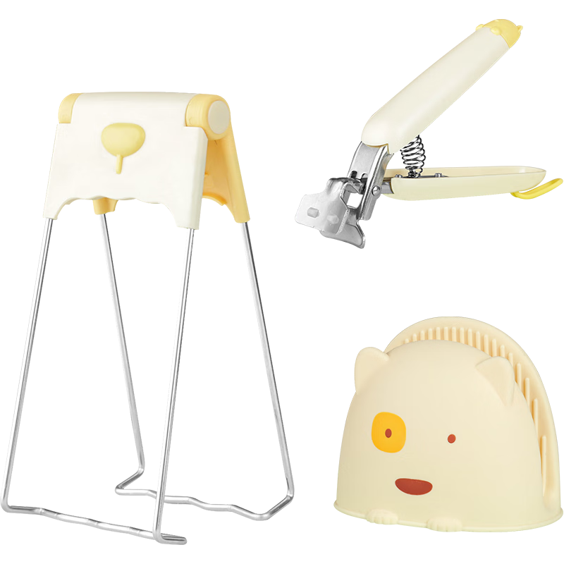 BJ Heat-Resistant Bowl Gripper, Dish Tongs, Kitchen Utensils, Plate Clamp, Bowl Gripper, Heat-Resistant Gloves, Three-Piece Set