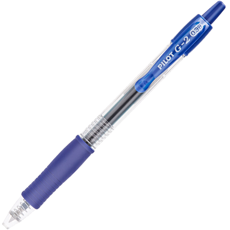 PILOT Retractable G2 Gel Pen, Ballpoint Pen, Rollerball Pen, Exam Pen, Office Stationery Set BL-G2 Blue 0.38mm 6-Pack