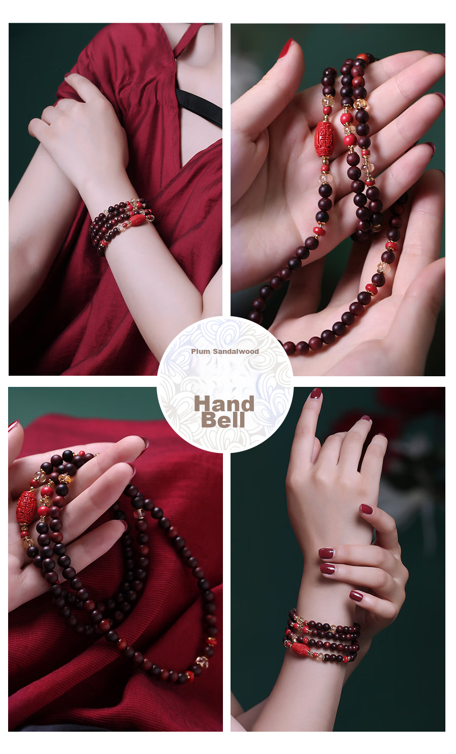 Fenghuangniepan Sandalwood Bracelet for Women, 2026 New Multi-Layer Sandalwood Prayer Beads, Buddhist Rosary, Birthday Gift for Mom Or Wife 10