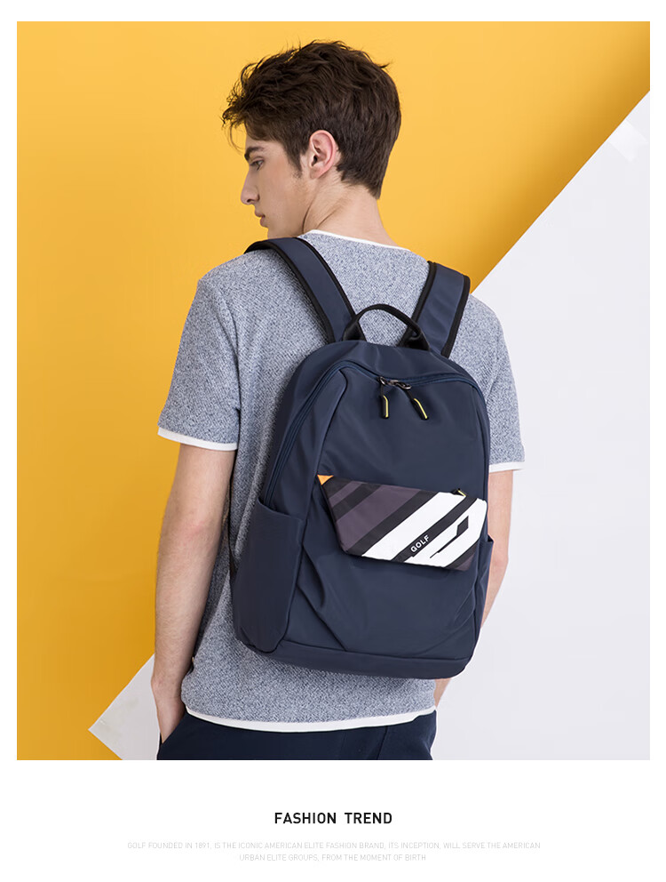 GOLF Backpack for Men, Water-Resistant Travel Backpack, 15.6-Inch Laptop Bag, Student Schoolbag, Commuter Business Trip Backpack 37