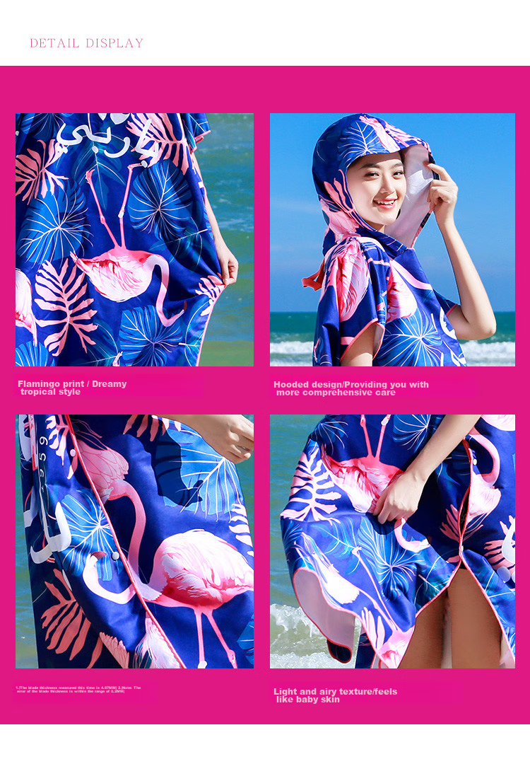 Barbie Fashionable Cloak Bath Towel, Hooded Swimwear, Wearable Beach And Hot Spring Sportswear, Absorbent Towel 6