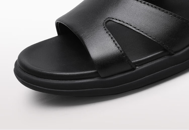 Goldlion Sandals for Men, Breathable Beach Shoes, Casual Outdoor Leather Shoes, 542810036AQF-Black Size 41 12