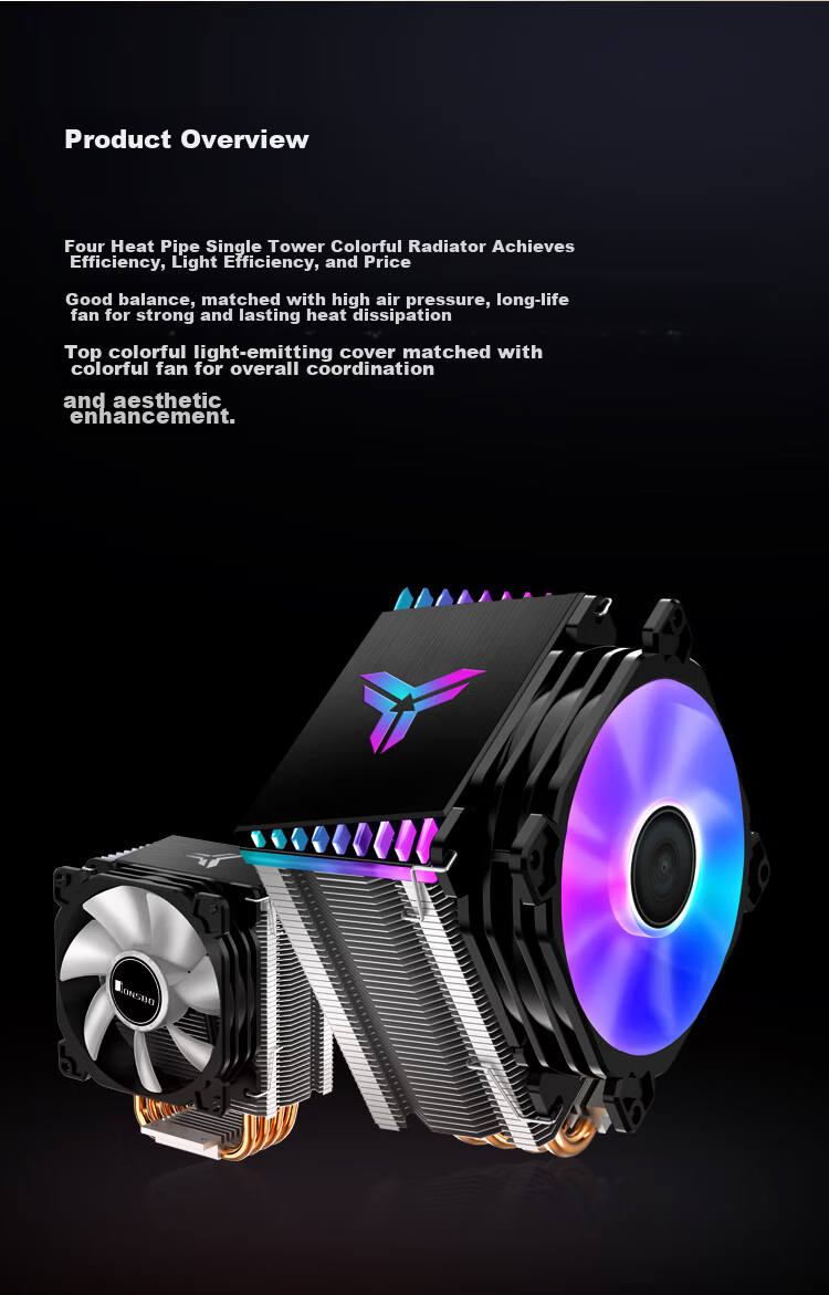 JONSBO CR-1400 Tower CPU Cooler (Motherboard 5V ARGB Sync/4 Heat Pipes/PWM Fan/Multi-Platform/Thermal Paste Included) 8