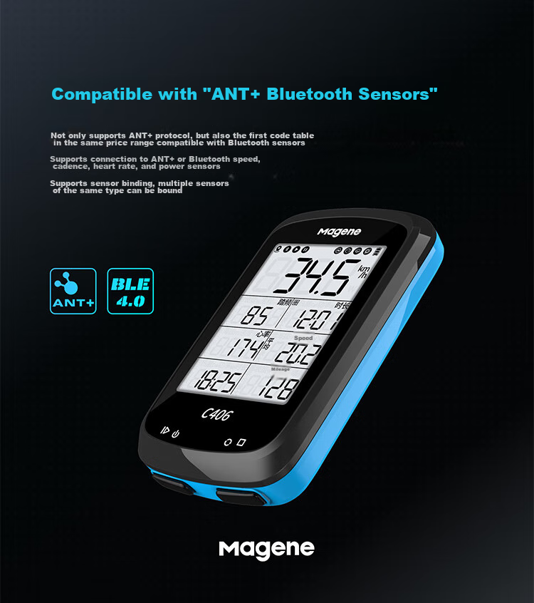 Magene C416 Bike Computer, Mountain And Road Bicycle Smart GPS Bluetooth Wireless Waterproof Odometer, Cycling Equipment Accessory 8