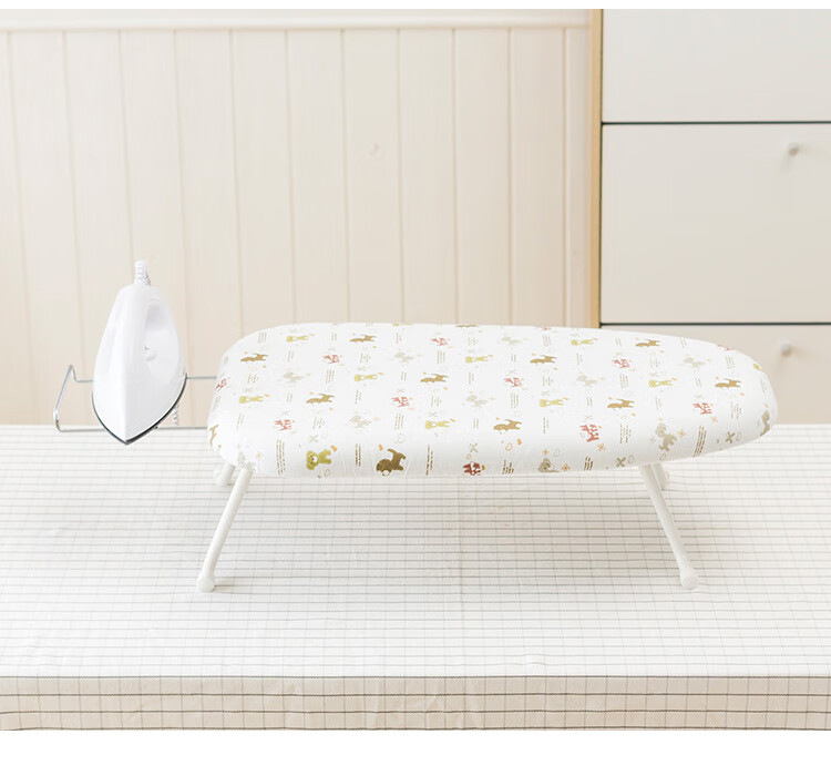 Ourunzhe Ironing Board, Home Use Ironing Board, Ironing Board with Adjustable Height, Brown Grid Fabric Ironing Board, 32 Inches 6