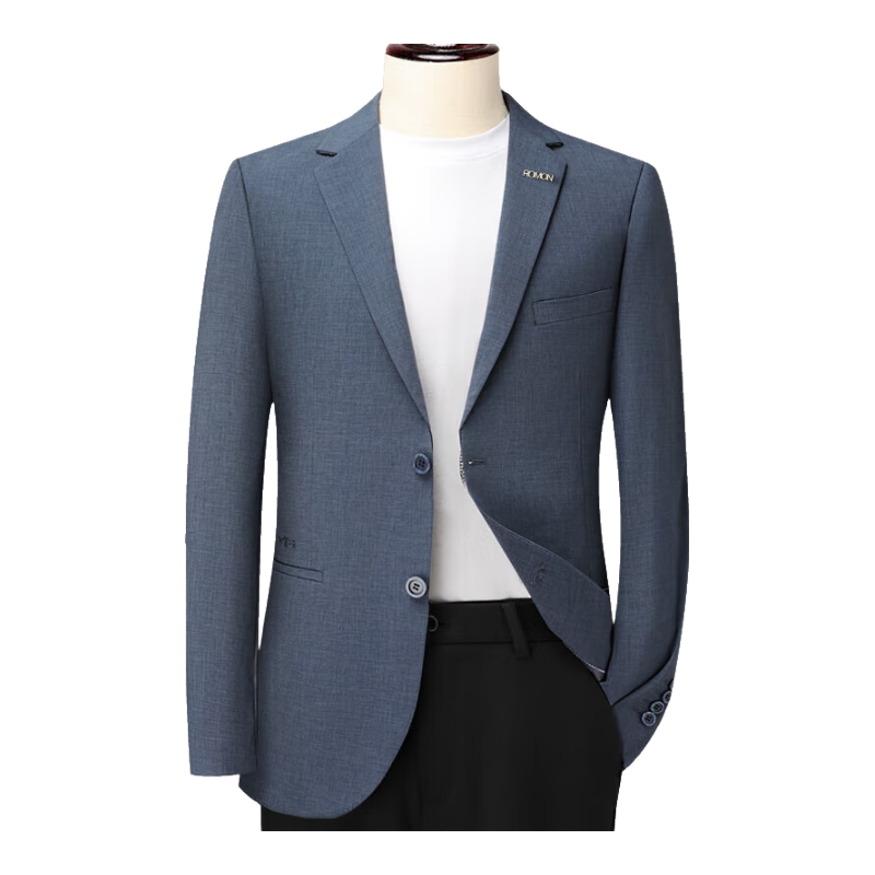 ROMON Men's Slim Fit Suit Jacket for Spring And Autumn, Business Casual Blazer for Young And Middle-Aged Professionals, Formal Wear Coat