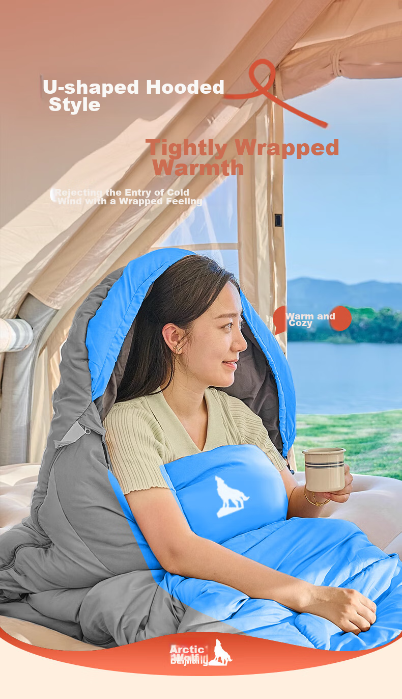 BeiJiLang Sleeping Bag for Adults, Outdoor Travel, Winter And All Seasons, Warm Indoor Camping, Double-Person Dirt-Proof Cotton Sleeping Bag, 1.0KG 6