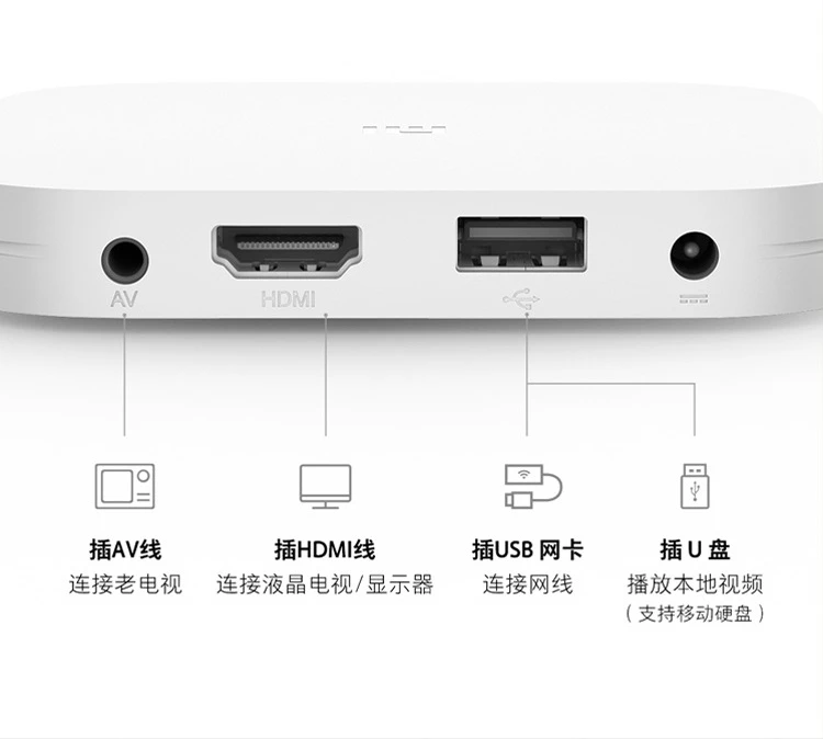Xiaomi box 4S wifi dual frequency smart network TV set-top box H.265 hard solution Android network box HD network player HDR wireless projection screen white Xiaomi box 4S wifi dual frequency smart network TV set-top box H.265 hard solution Android network box HD network player HDR wireless projection screen white