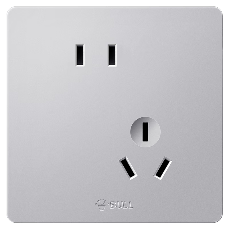 BULL G12 Bulk Pack 10A Slanted Five-Hole Socket Cream-Colored 86-Type G12Z223AS Space Silver Ten-Piece Set
