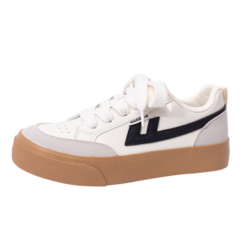 Huili Women's New Platform Sneakers, Versatile White Shoes, Niche Casual Footwear for Women, Gray/beige/black, Size 40