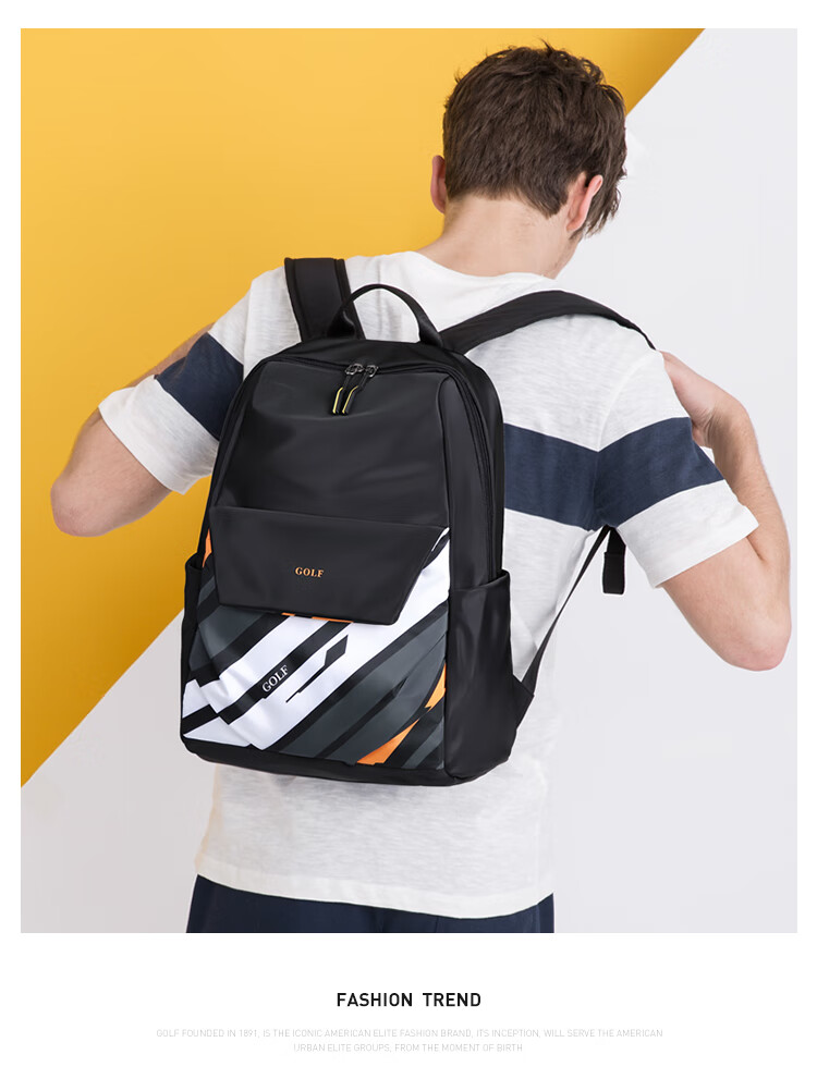 GOLF Backpack for Men, Water-Resistant Travel Backpack, 15.6-Inch Laptop Bag, Student Schoolbag, Commuter Business Trip Backpack 36