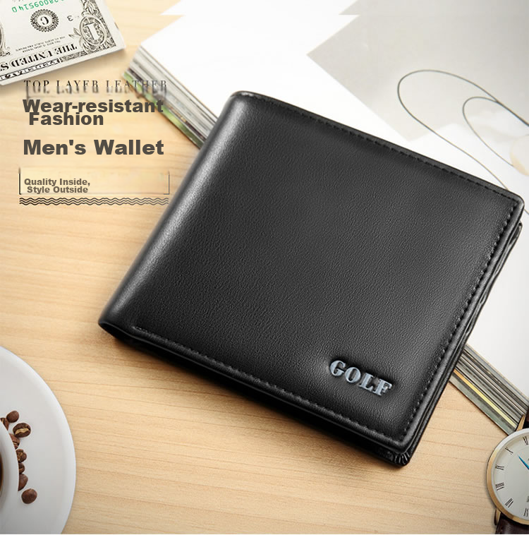 GOLF Men's Wallet, Durable Microfiber with Top-Grain Leather Card Holder And Coin Purse, Short Wallet Gift Box, Present for Boyfriend 1