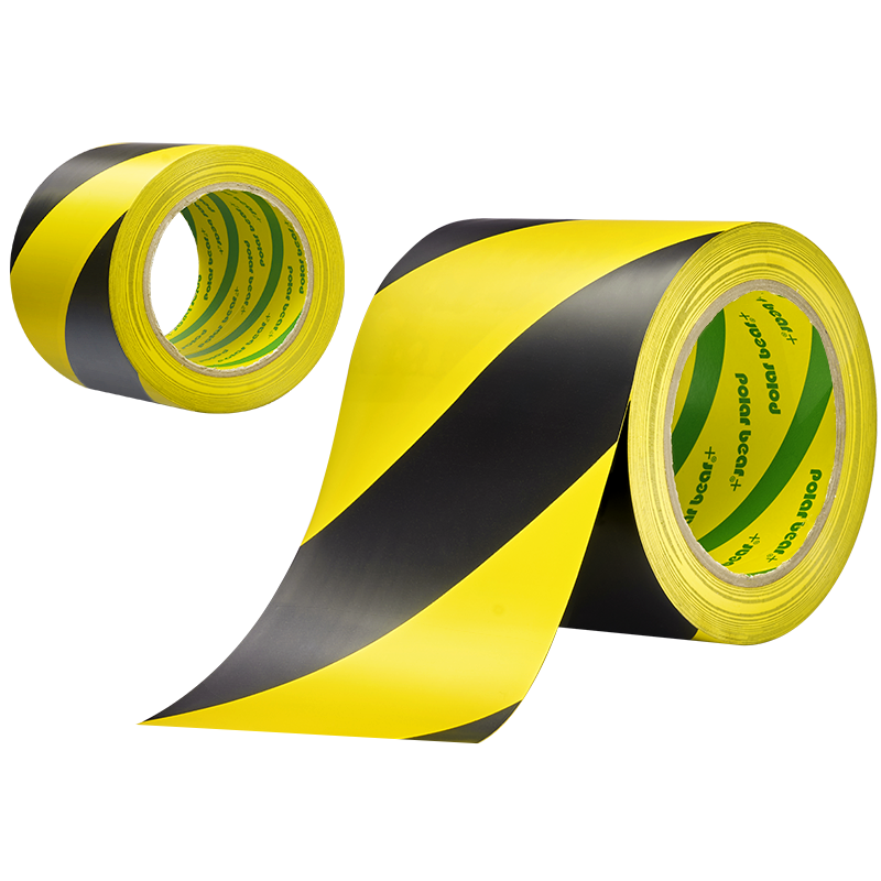 Polar Bear PVC Floor Marking Tape Extra Wide Yellow And Black 100mm*33m 1 Roll Pack Caution Line Factory Floor 5S Positioning Safety Warning Tape PVC-100YB