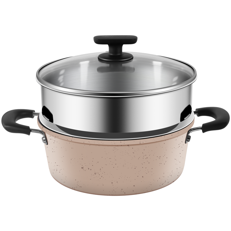 COOKER KING Non-Stick Soup Pot, Easy to Clean, for Stewing, Cooking Porridge, Milk Pot, 24cm, Compatible with Induction Cookers, Colorful B50229