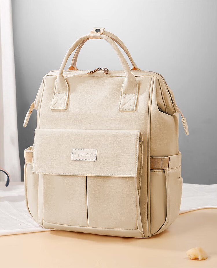 Aibaoshi Mommy Bag Backpack Multifunctional Breast Milk Bag Large Capacity Lightweight Outdoor Maternity Bag Dad Bag Khaki Fabric M400 19