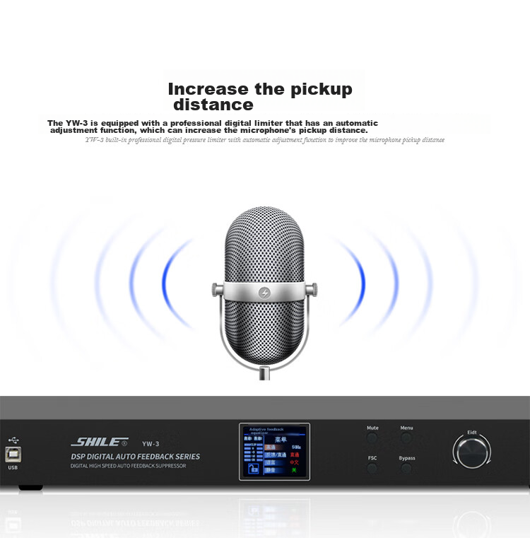 SHILE YW-3 Professional Feedback Suppressor, Professional Microphone, Automatic High-Speed KTV, High-Power Audio Equipment, Conference Room Gooseneck Microphone, Anti-Howling Processor 9