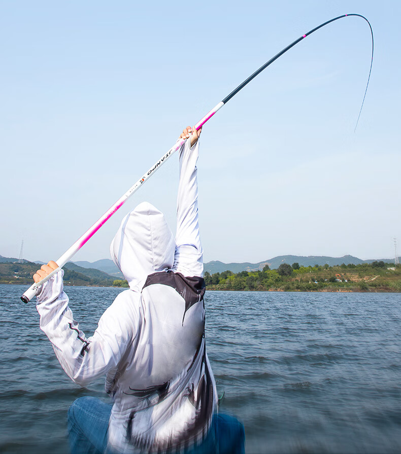 Hua's Cocoon Amber Fishing Rod Flower Bloom Twelve Comprehensive Fishing Rod for Silver Carp and Bighead Carp Hand Rod Tai Fishing Rod Hand Pole 5H 8.1m 17