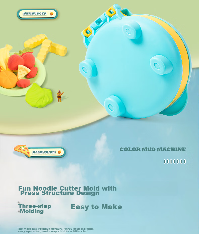 Deli Clay Machine, Burger Maker, Non-Clay Playdough for Children, Boys And Girls, Colorful Clay, Non-Toxic Toy for Kids, Birthday Gift 22