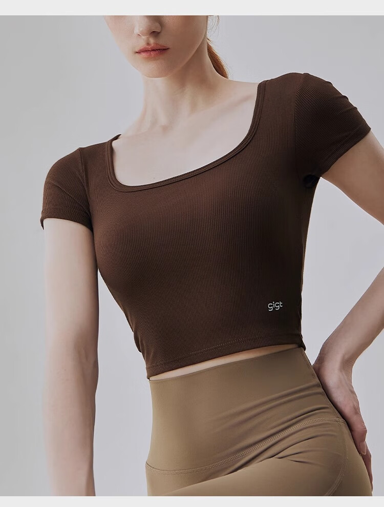 Gigt Yoga Top for Women, Long Sleeve Sports T-Shirt with Built-In Chest Pads, All-In Fitness Wear for Autumn, Athletic Tank Top 21