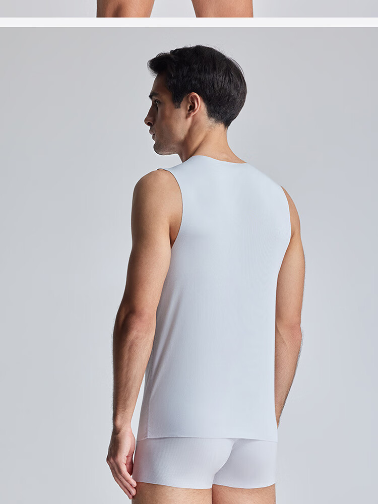 AIMER MEN Men's Modal Wide-Shoulder Undershirt, 3A Antibacterial Seamless Inner Layer, White, Size 170 13