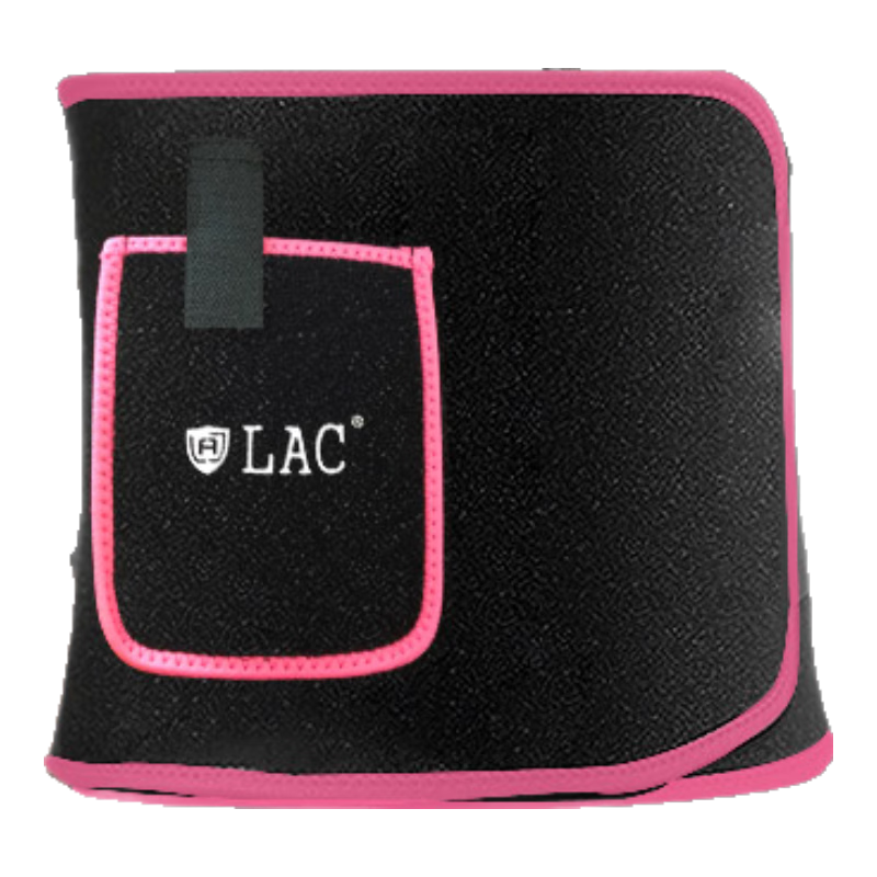 LAC Sports Waist Belt, Self-Heating Back Support, Waist Trimmer, Abdominal Binder, Fitness Waist Belt, Black