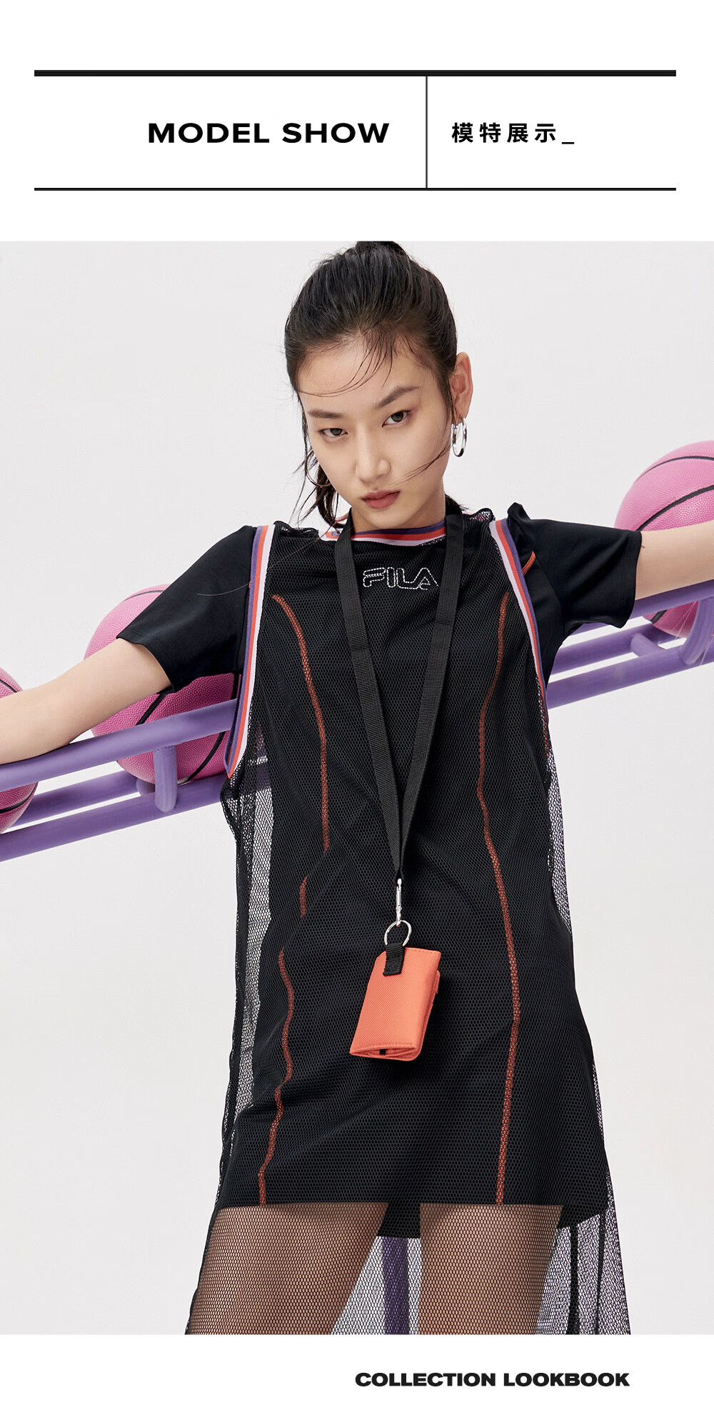 fila fusion斐乐kki明星同款女子连衣裙2021春夏新款双层运动裙