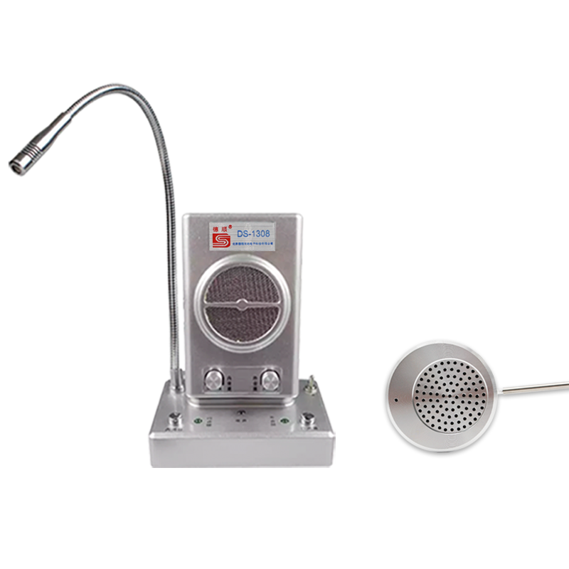 Deshun DS-1308 Two-Way Intercom for Windows, Metal Bank Securities Hospital Dock Counter Restaurant Window Intercom with Microphone And Loudspeaker