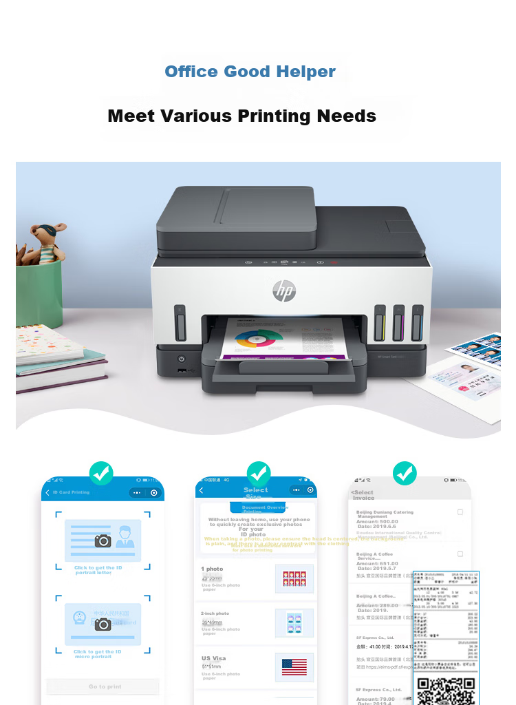 HP 798 Duplex Wireless Print Server Home All-In Color Printer Copier Scanner Office Machine with Built-In Ink Tank, Cost Per Page 10 Cents 5