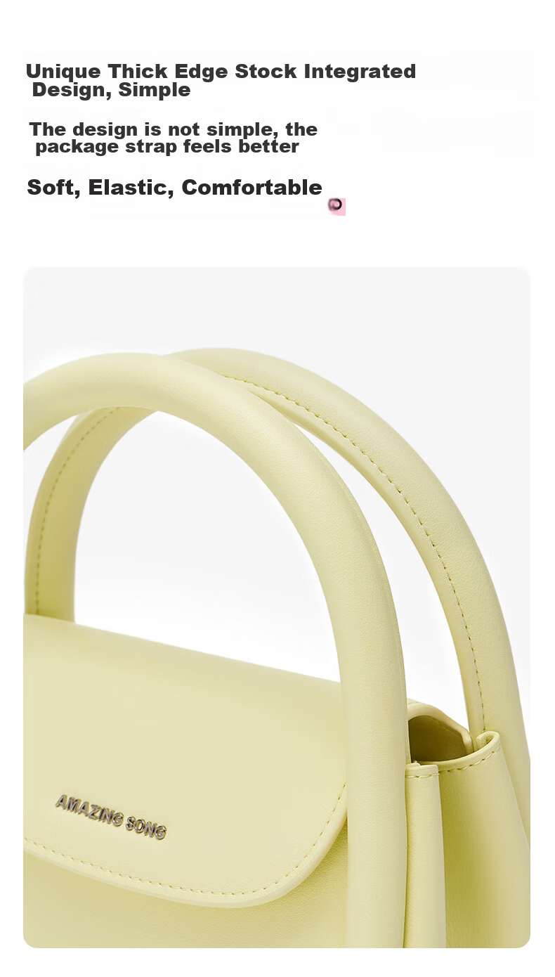 AMAZING SONG Soft European Bag Medium Size Shoulder Crossbody Bag Fashionable Cowhide Work Commute High-End Handbag Small Purse Birthday Gift 3