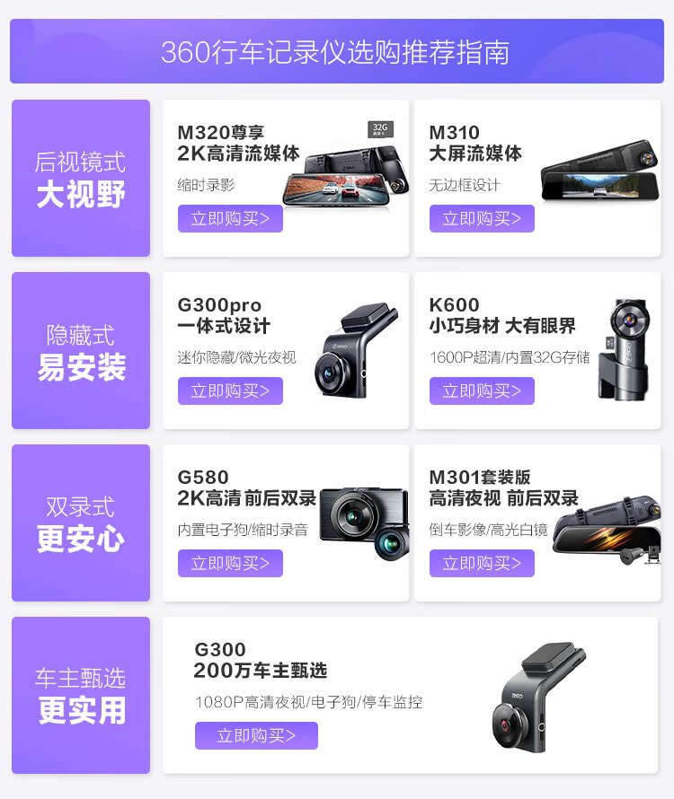 360行车记录仪全面屏流媒体后视镜m320c1080p高清双录倒车影像停车