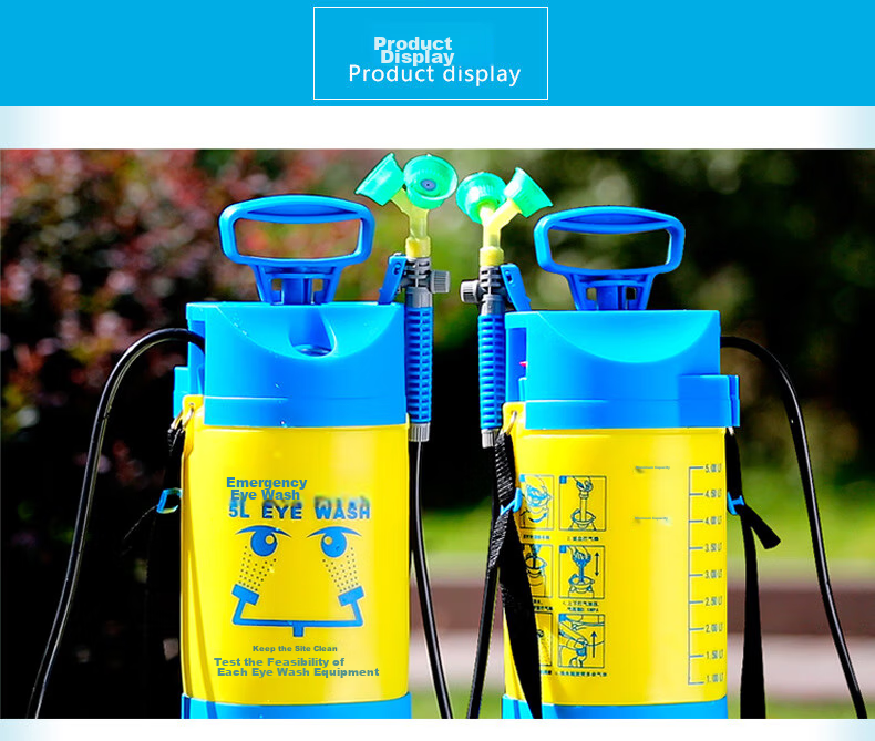 GUANNUODA Eye Wash Station, Dual-Port Portable Sprayer, Emergency Mobile Laboratory Industrial Use, 5L with Pressure Gauge 3