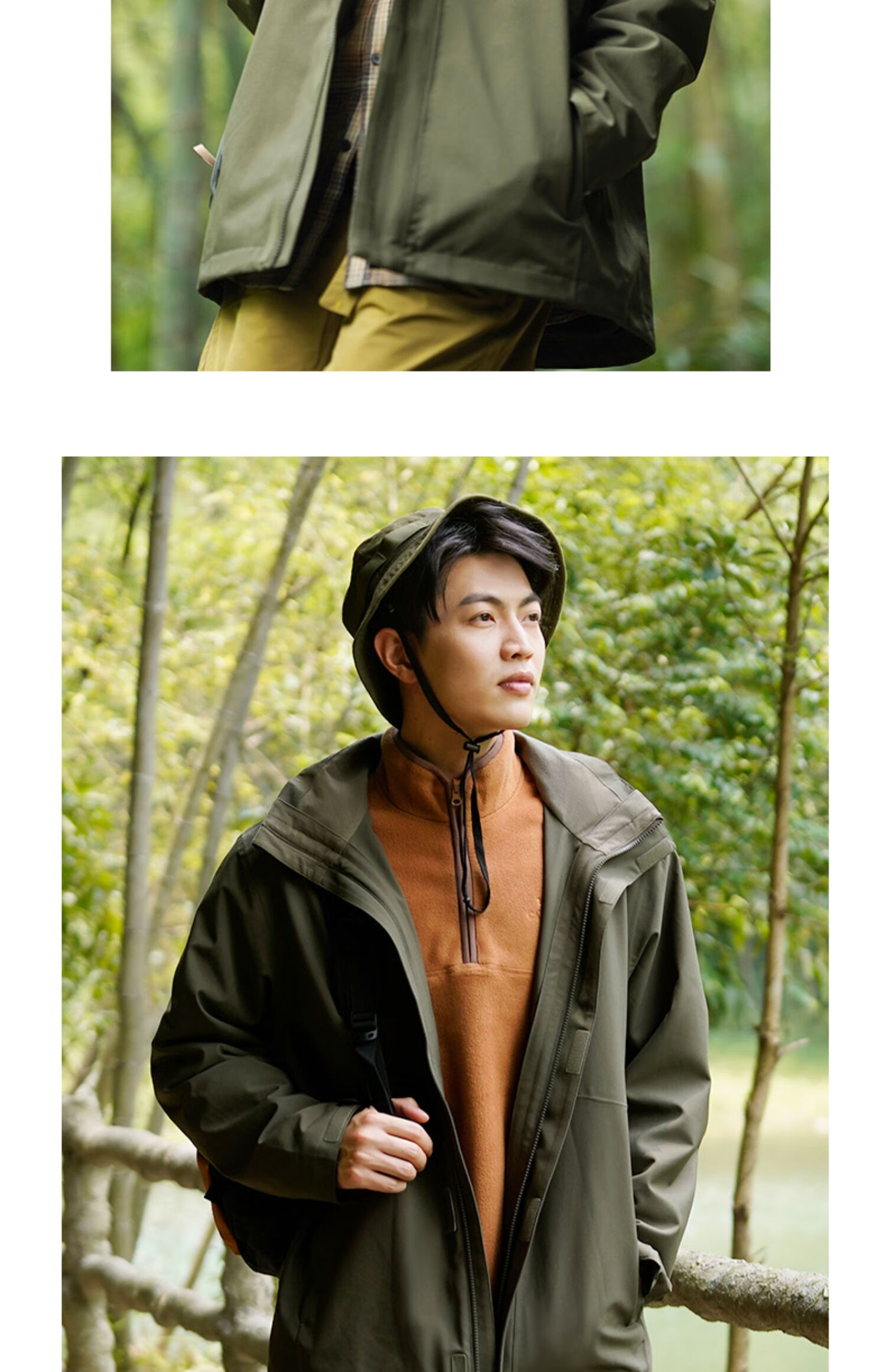 CAMEL Three-In Jacket with Detachable Fleece Inner Layer, Waterproof Mountaineering Coat for Autumn And Winter 18