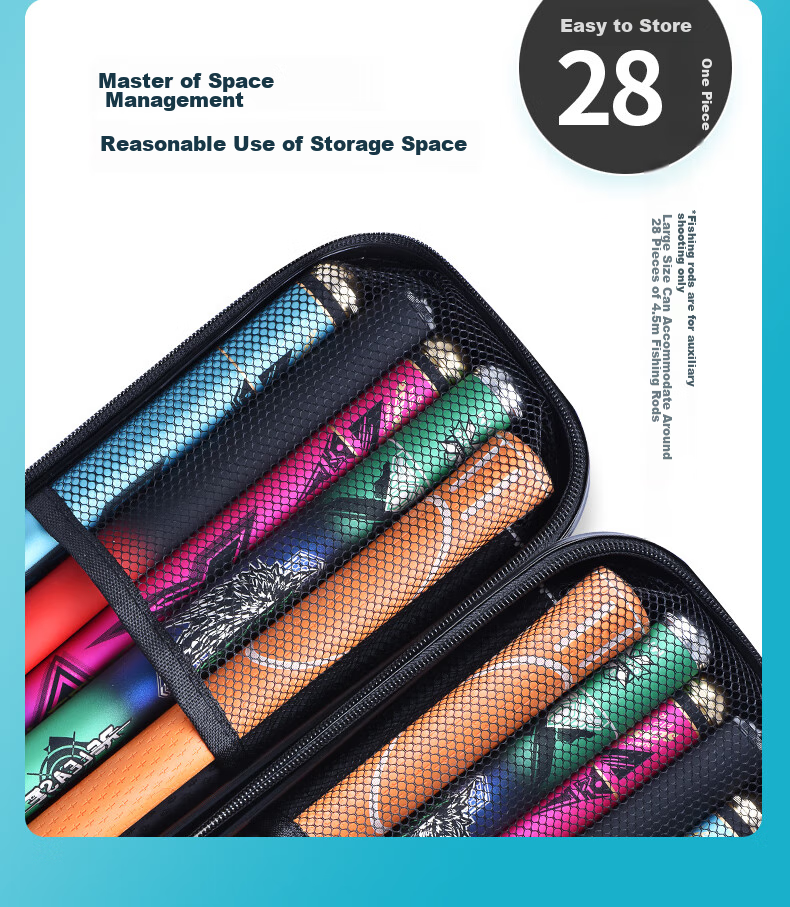 Grsaed Fishing Tackle Bag, Rod Case, Fishing Bag, Hard Shell Waterproof Wear-Resistant Rod Bag, Thickened Large Capacity Built-In Storage Compartment, Platform Fishing Rod Bag, 1.25 Meters * 14cm with Stand 7