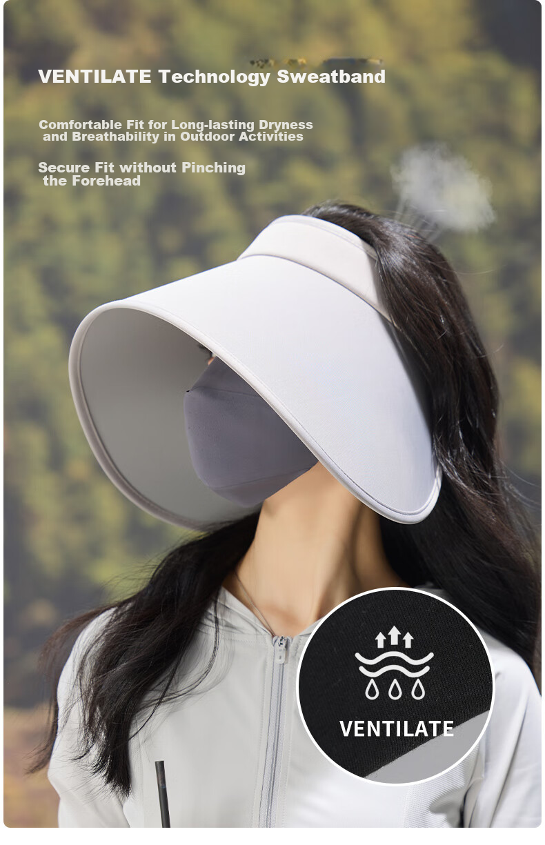 MISSION UV Sun Protection Hat for Women, Sun Visor Cap, Sun Hat, Visor Cap, Cool Hat, Summer Outdoor Face-Covering Anti-UV Wide Brim Hat 7