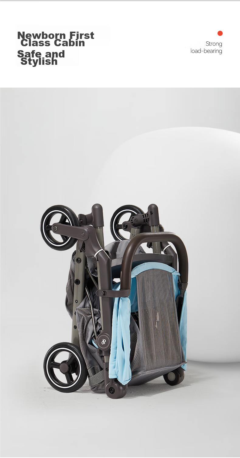 Gb Lightweight Foldable Baby Stroller with Shock Absorption, Airplane-Friendly, Perfect for Outings with Your Baby - Chanyi D2003 in Qianshi Blue 5