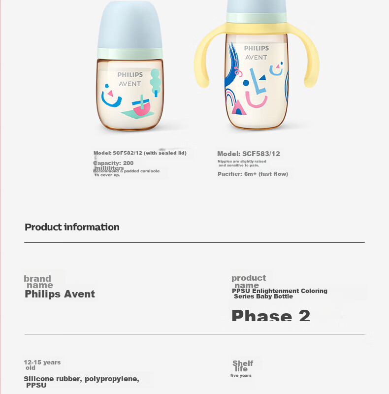 AVENT Philips AVENT Artistic Enlightenment Wide-Neck PPSU Bottle, 11oz/330ml 27